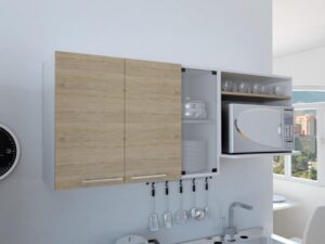 Gabinete Superior Gina Cocina RTA Blanco + Rovere