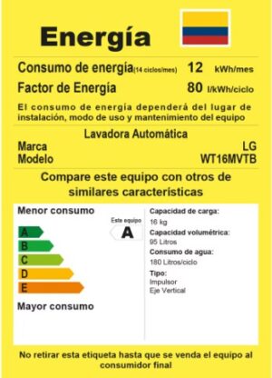 retiq LG 16KG CARGA SUPERIOR WT16MVTB