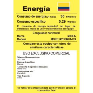 retiq CONGELADOR MIDEA 142 LITROS MDRC142FGM01-CO