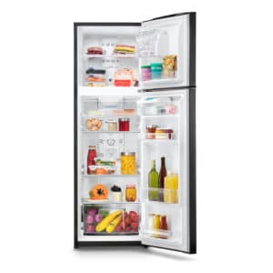 515Wx515H-B-Mabe-Refrigerador-267L-Black-RMA267PYCC-Frente-Abierta-Con-Props